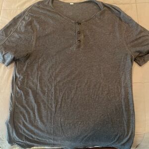 Lululemon Charcoal Grey 3 buttoned T-Shirt